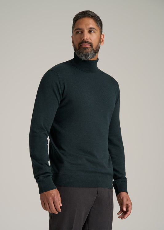 Men's Tall Turtleneck Sweater in Midnight Green