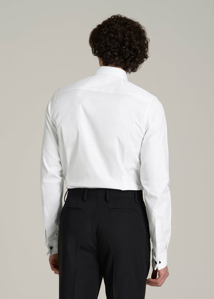 Tuxedo Shirt for Tall Men in White