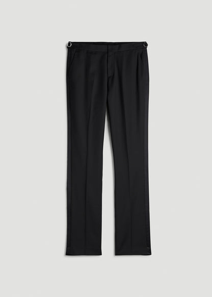 Tuxedo Trousers with Adjustable Waist for Tall Men in Black