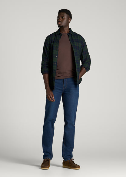 Twin Pocket Flannel Button Shirt for Tall Men in Boreal Forest Tartan