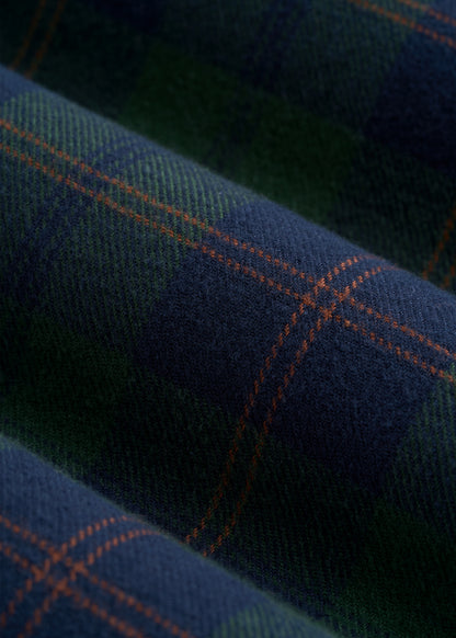 Twin Pocket Flannel Button Shirt for Tall Men in Boreal Forest Tartan