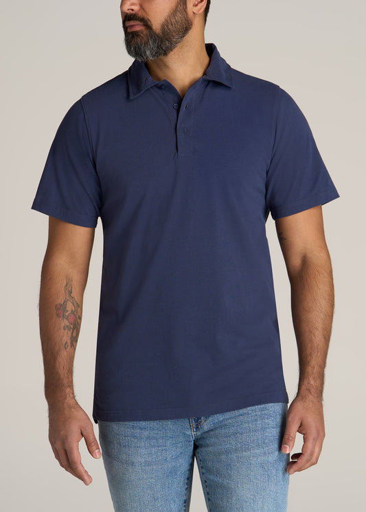 American-Tall-Men-Ultra-Soft-Short-Sleeve-Cotton-Polo-Vintage-Midnight-Navy-front