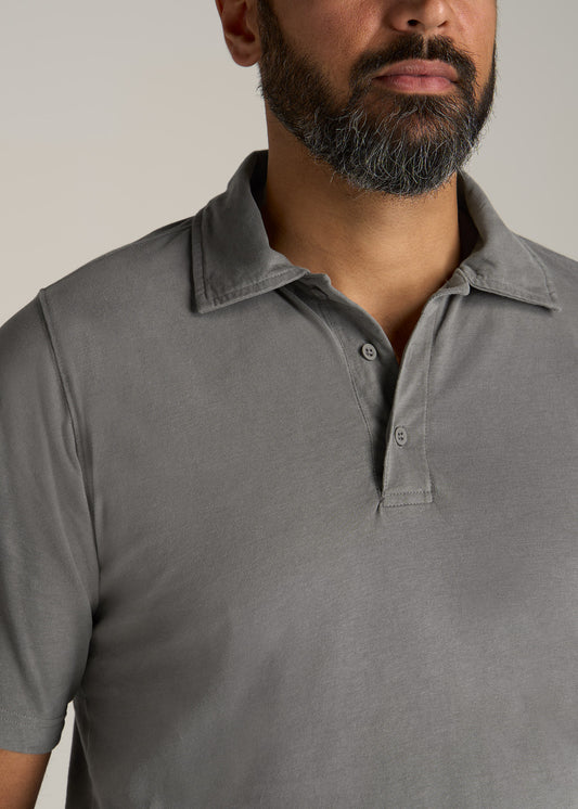 American-Tall-Men-Ultra-Soft-Short-Sleeve-Cotton-Polo-Vintage-Pewter-detail