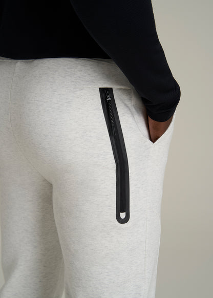 Tech Motion Fleece Joggers for Tall Men in Heather Frost