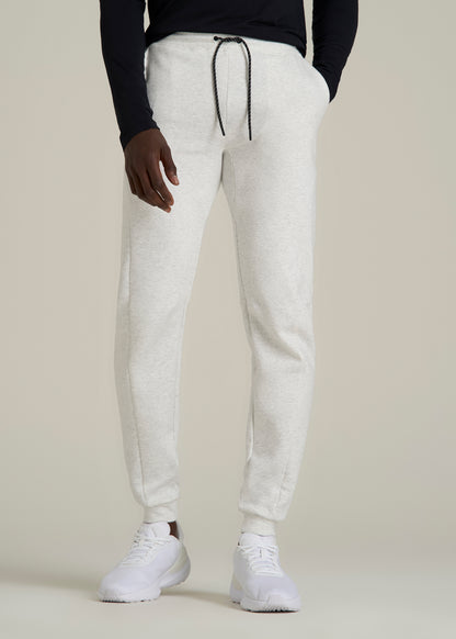 Tech Motion Fleece Joggers for Tall Men in Heather Frost