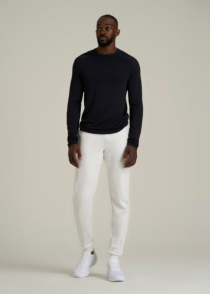 Tech Motion Fleece Joggers for Tall Men in Heather Frost