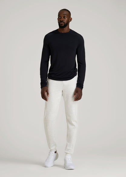 Tech Motion Fleece Joggers for Tall Men in Heather Frost