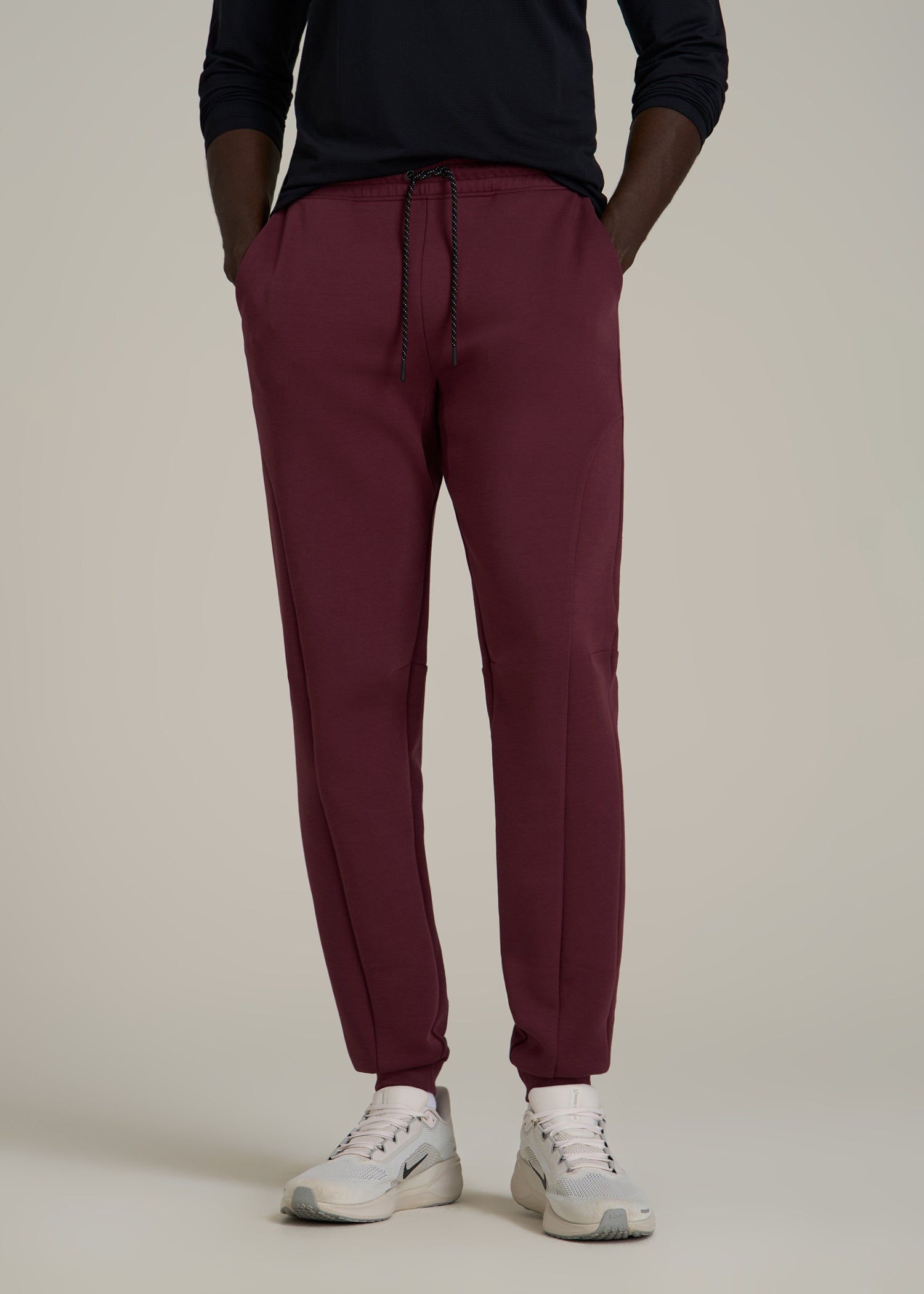 Tech Motion Fleece Joggers for Tall Men in Tawny Port