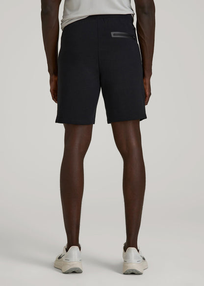 Tech Motion Fleece Shorts for Tall Men in Black