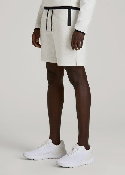 Tech Motion Fleece Shorts for Tall Men in Heather Frost