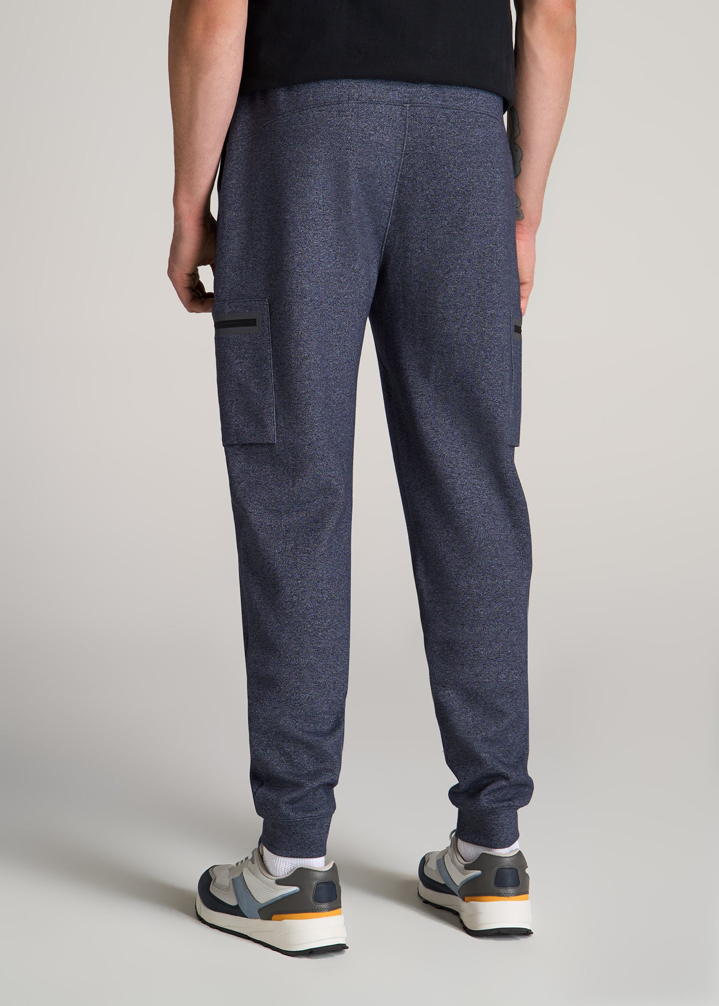 Utility Cargo Joggers for Tall Men in Evening Blue Mix