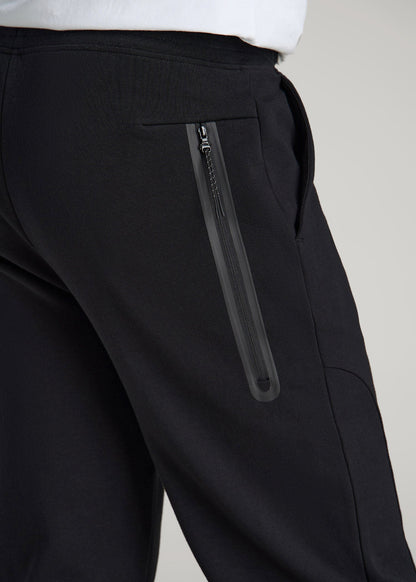 Tech Motion Fleece Joggers for Tall Men in Black