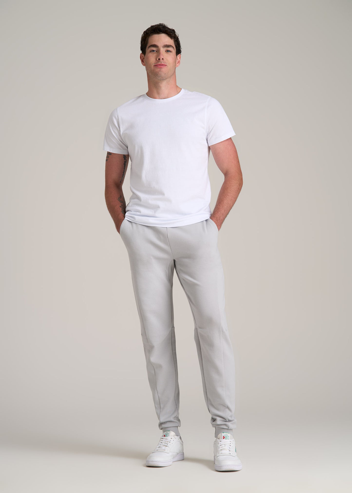 Tall Men's Utility Fleece Joggers in Silver Grey