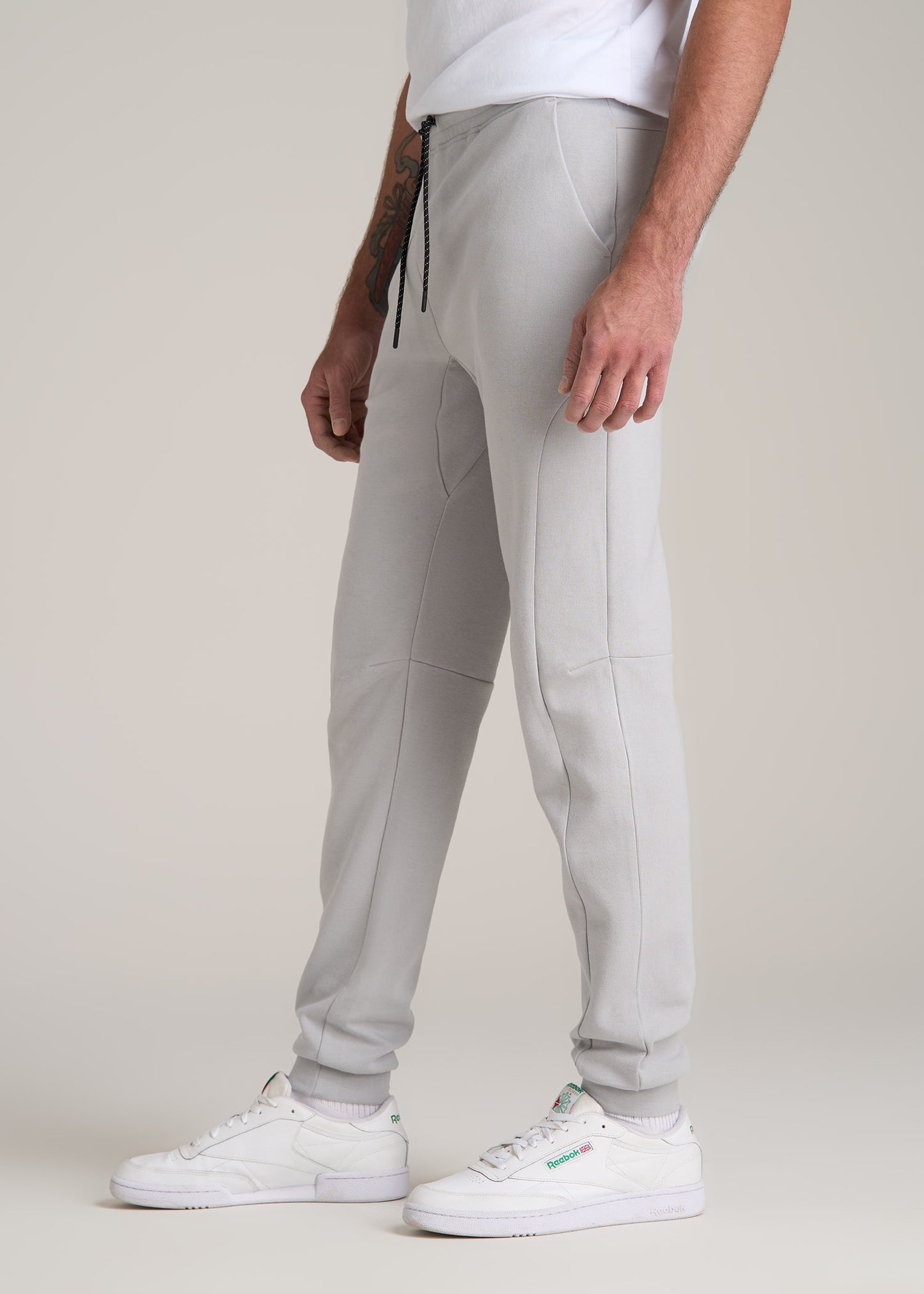 Tall Men's Utility Fleece Joggers in Silver Grey