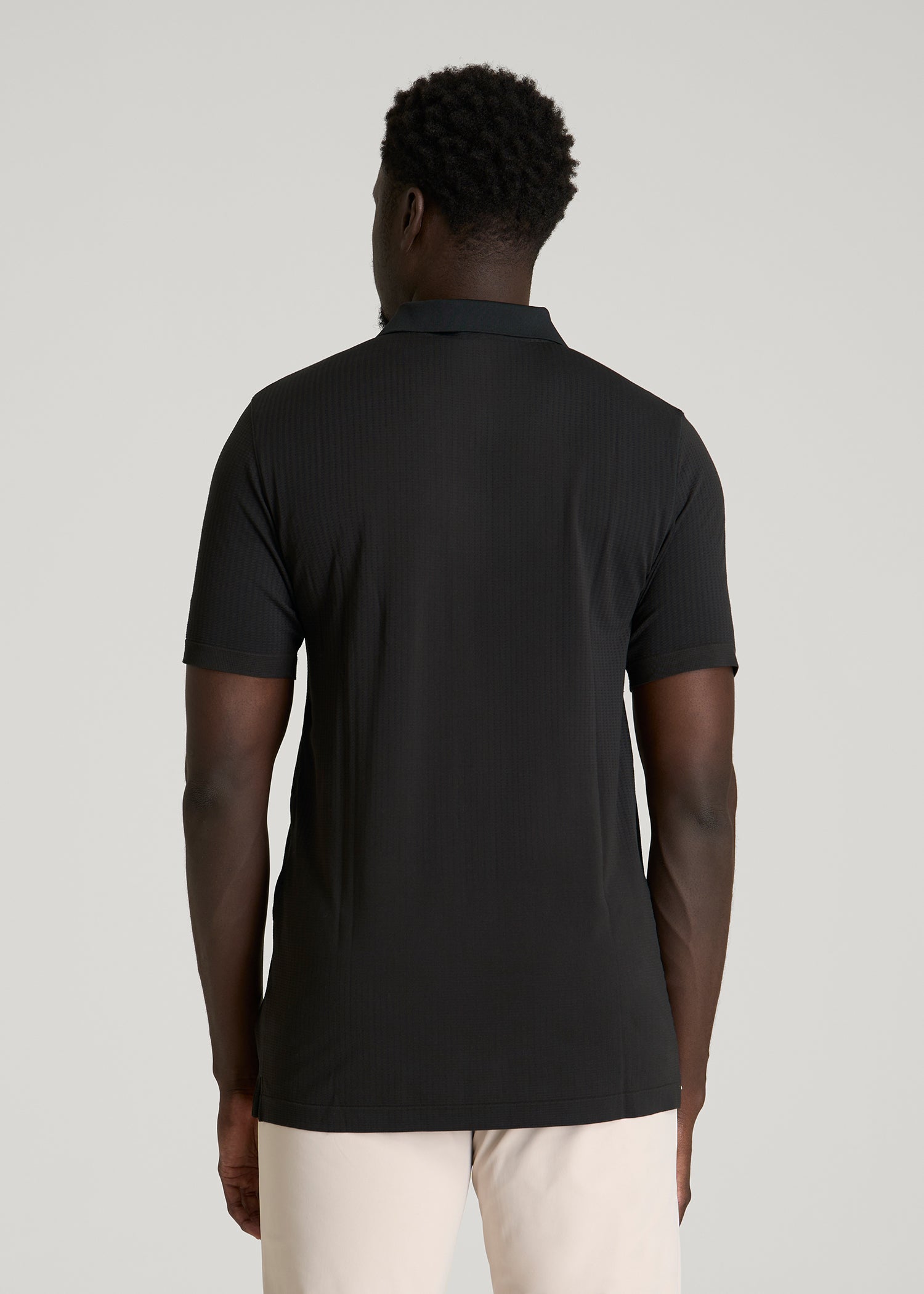 Performance Vented Golf Polo for Tall Men in Black
