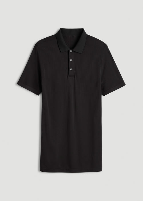 Performance Vented Golf Polo for Tall Men in Black