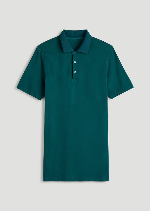 Performance Vented Golf Polo for Tall Men in Deep Teal