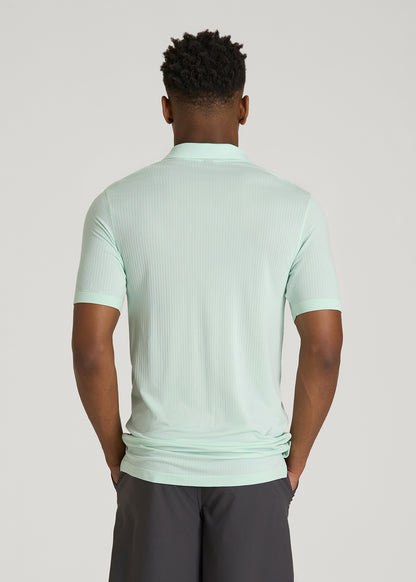 Performance Vented Golf Polo for Tall Men in Opal Blue