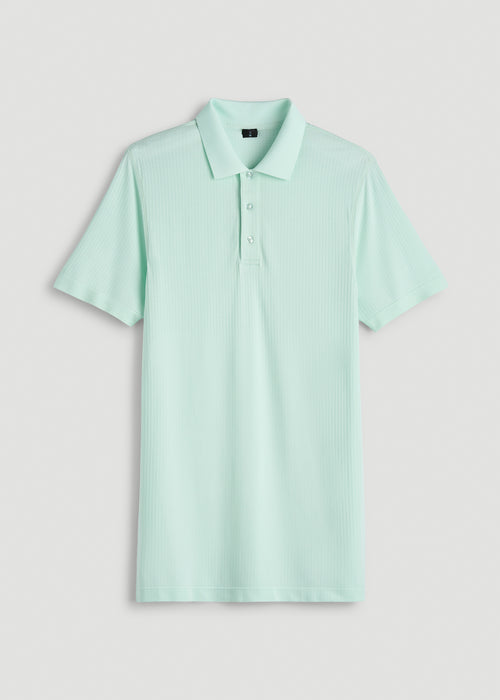 Performance Vented Golf Polo for Tall Men in Opal Blue