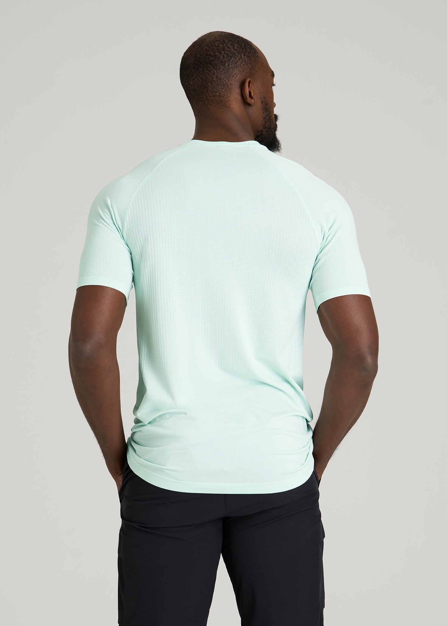 Vented Training Top for Tall Men in Opal Blue