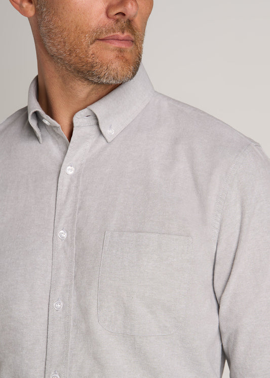 Washed Oxford Shirt for Tall Men in Silvermist