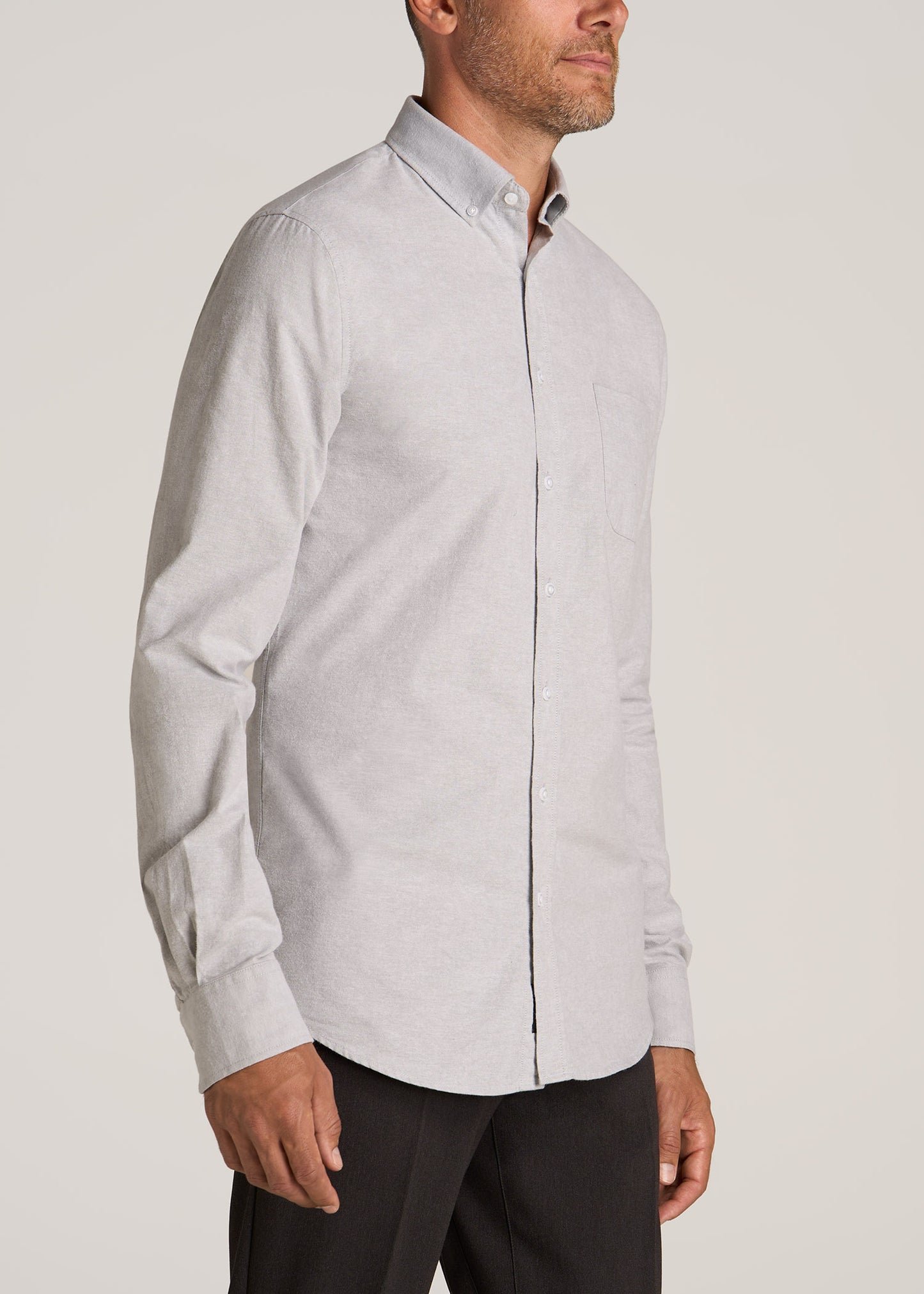 Washed Oxford Shirt for Tall Men in Silvermist