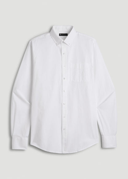 Washed Oxford Shirt for Tall Men in White
