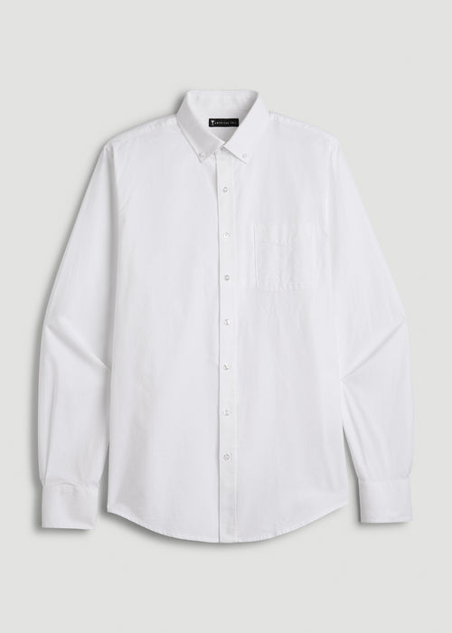 Washed Oxford Shirt for Tall Men in White