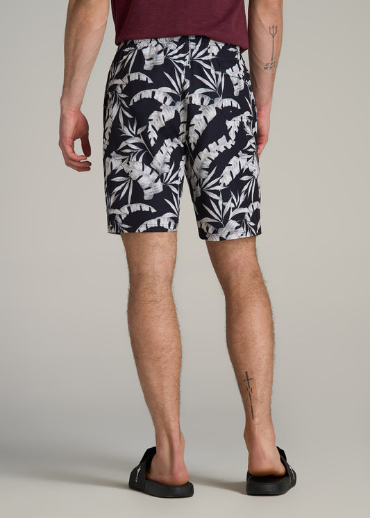 Volley Swim Shorts for Tall Men in White Palm