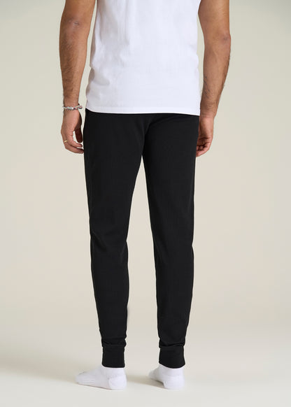Waffle-Knit Lounge Jogger for Tall Men in Black