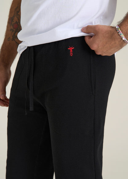 Waffle-Knit Lounge Jogger for Tall Men in Black