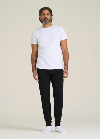 Waffle-Knit Lounge Jogger for Tall Men in Black