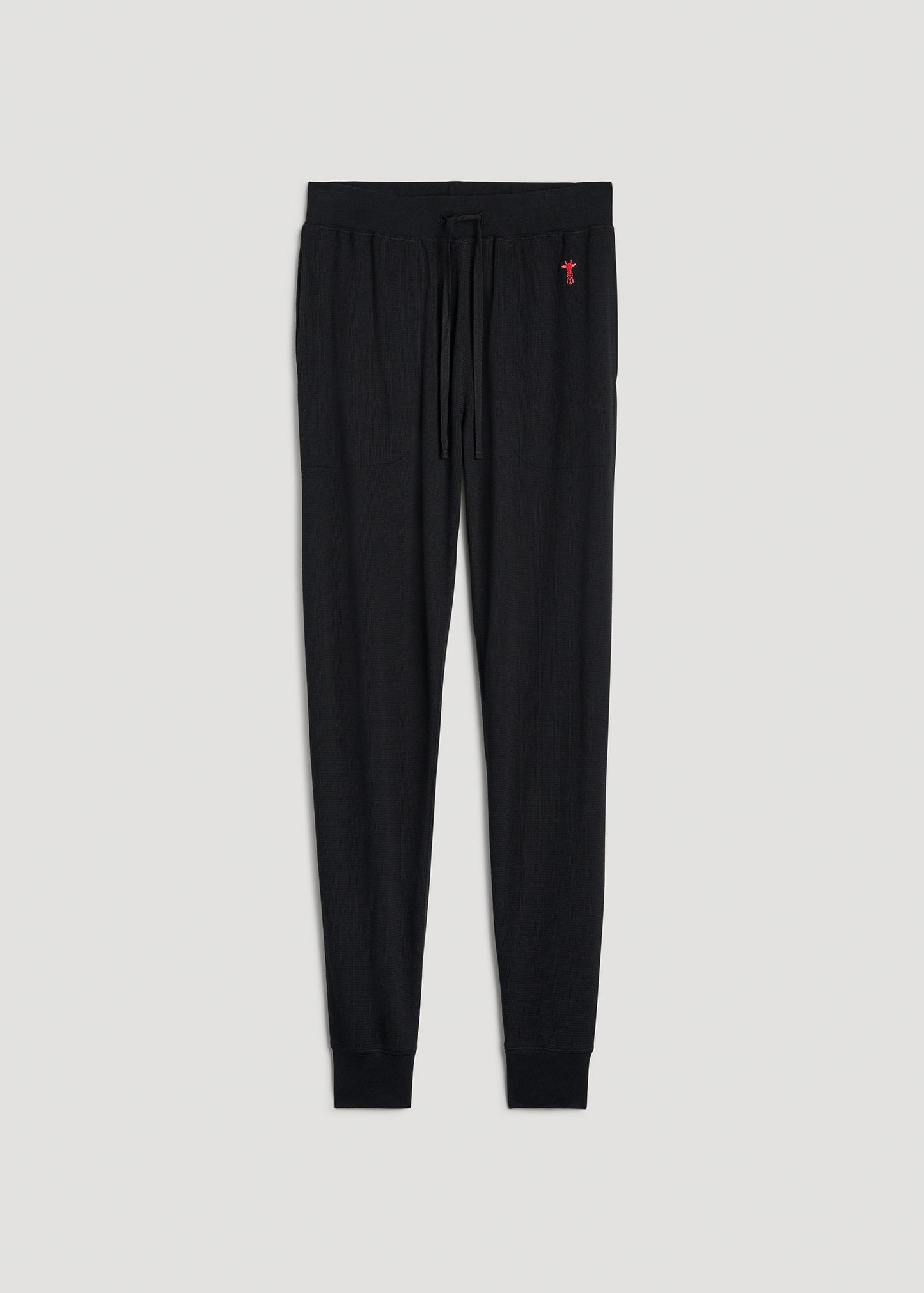 Waffle-Knit Lounge Jogger for Tall Men in Black