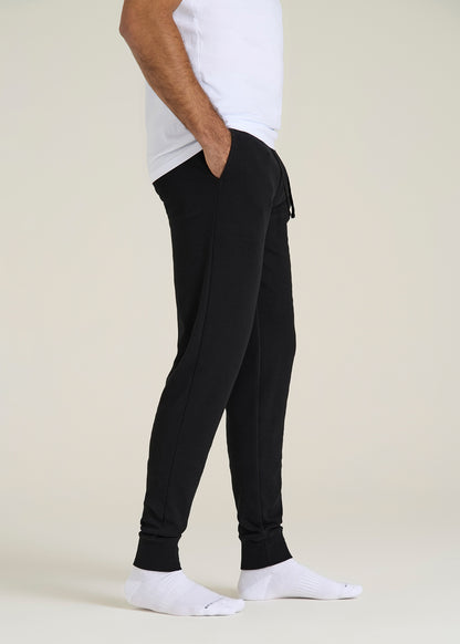 Waffle-Knit Lounge Jogger for Tall Men in Black