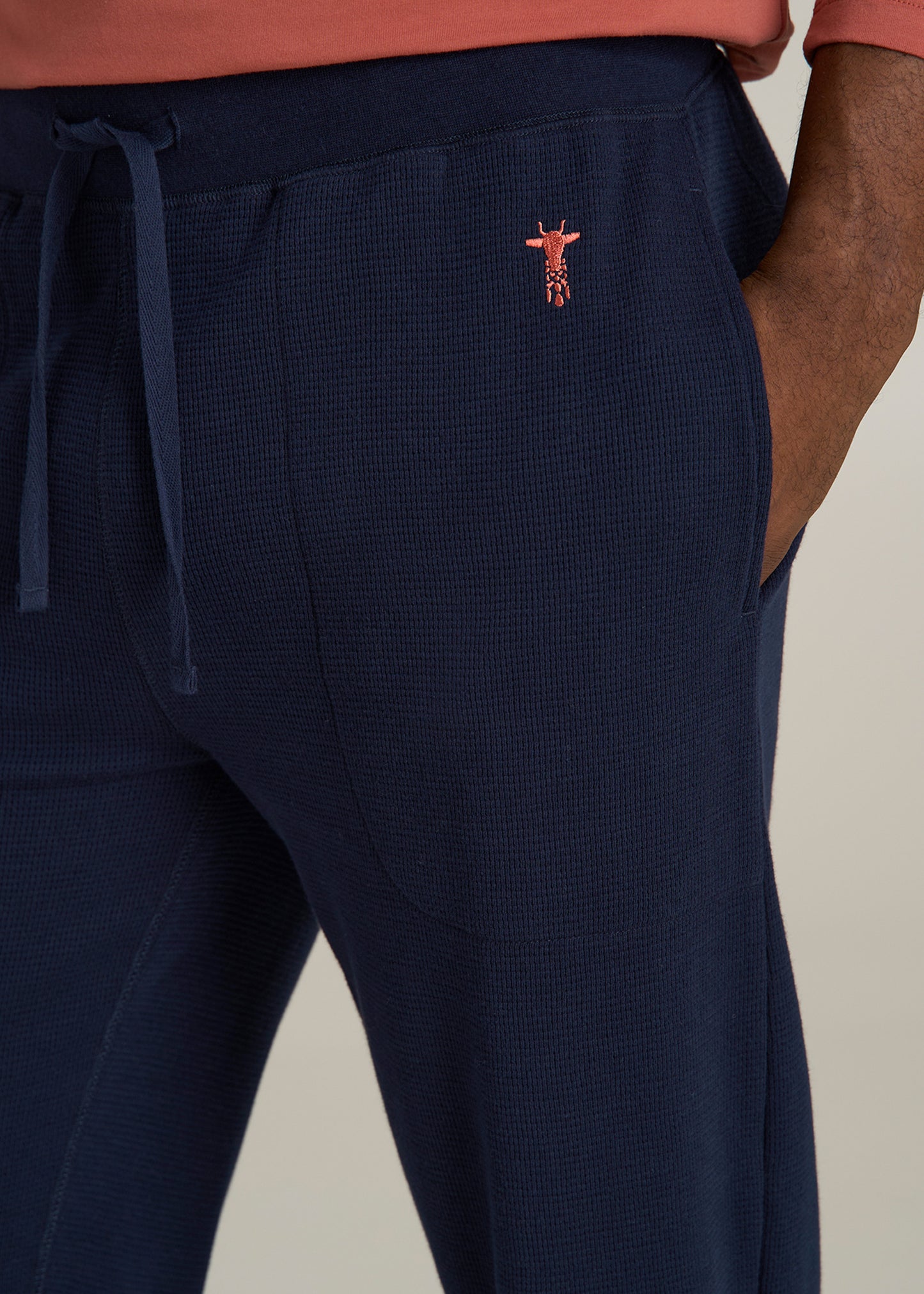 Waffle-Knit Lounge Jogger for Tall Men in Patriot Blue