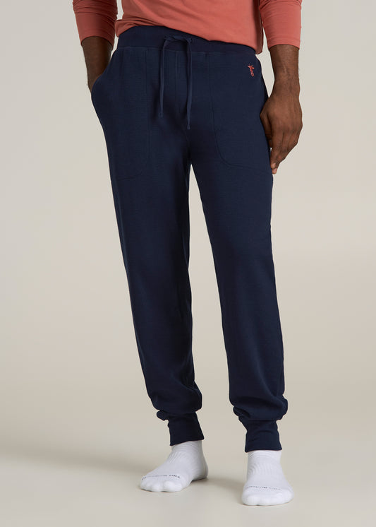 Waffle-Knit Lounge Jogger for Tall Men in Patriot Blue