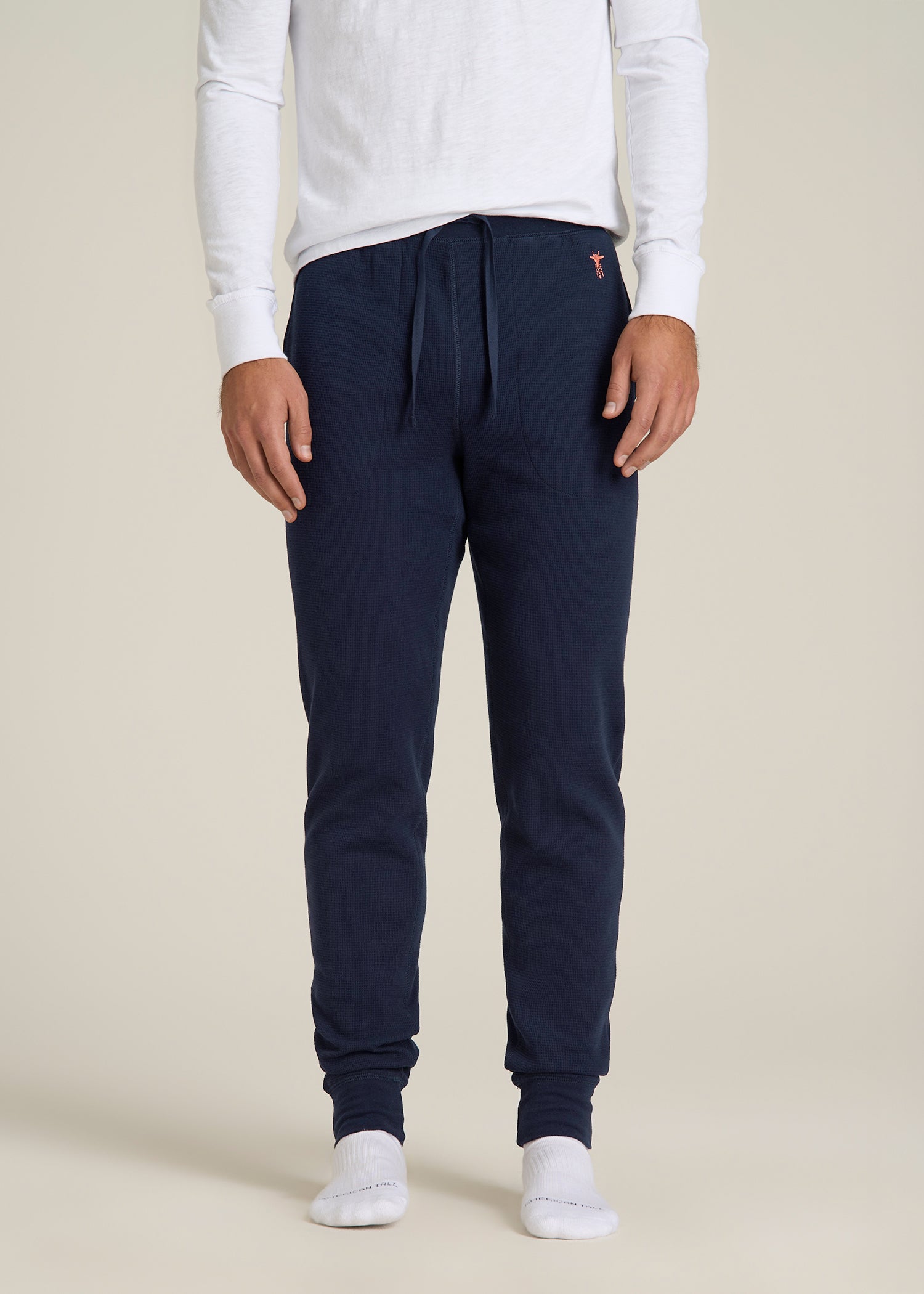Waffle-Knit Lounge Jogger for Tall Men in Patriot Blue
