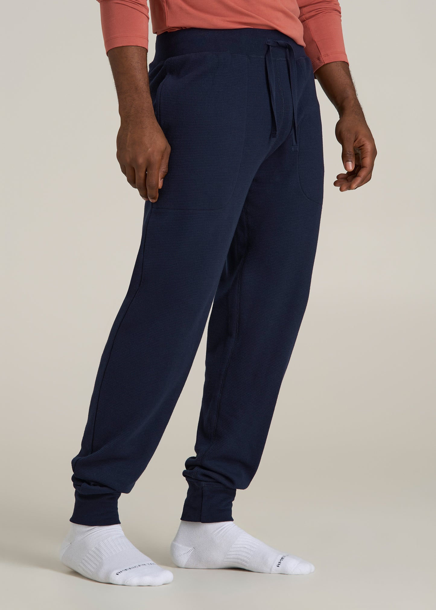 Waffle-Knit Lounge Jogger for Tall Men in Patriot Blue