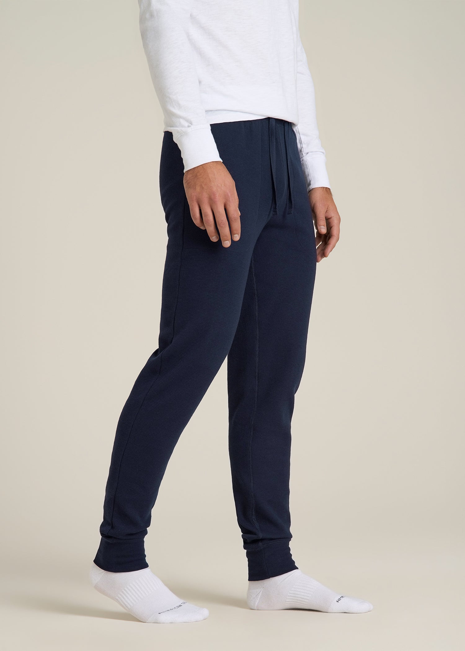 Waffle-Knit Lounge Jogger for Tall Men in Patriot Blue