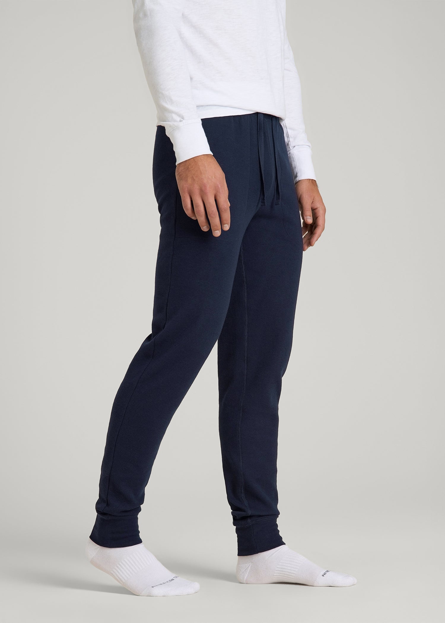Waffle-Knit Lounge Jogger for Tall Men in Patriot Blue