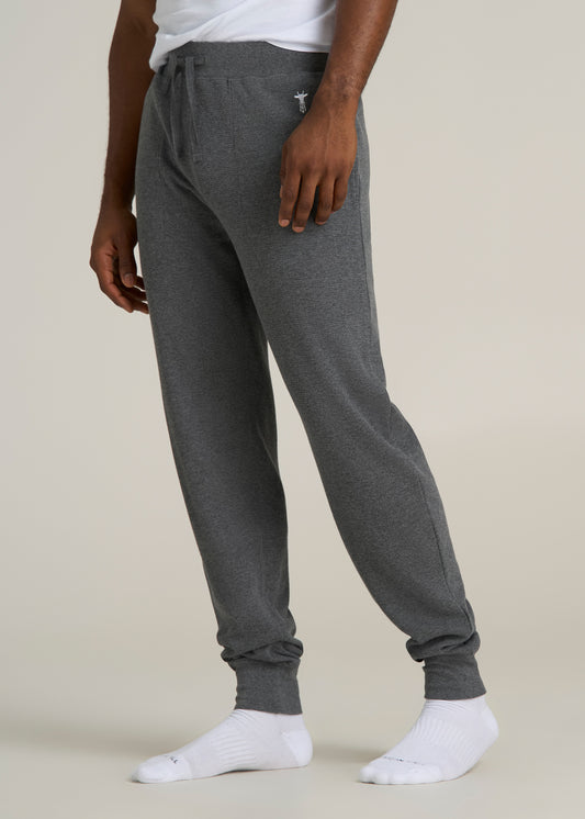 Waffle-Knit Lounge Jogger for Tall Men in Stone Grey Mix