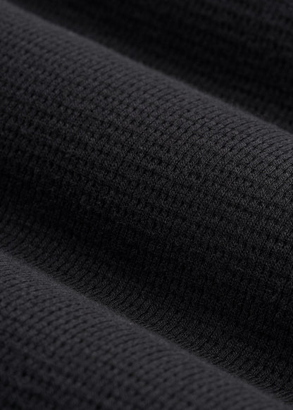 Waffle-Knit Lounge Robe for Tall Men in Black