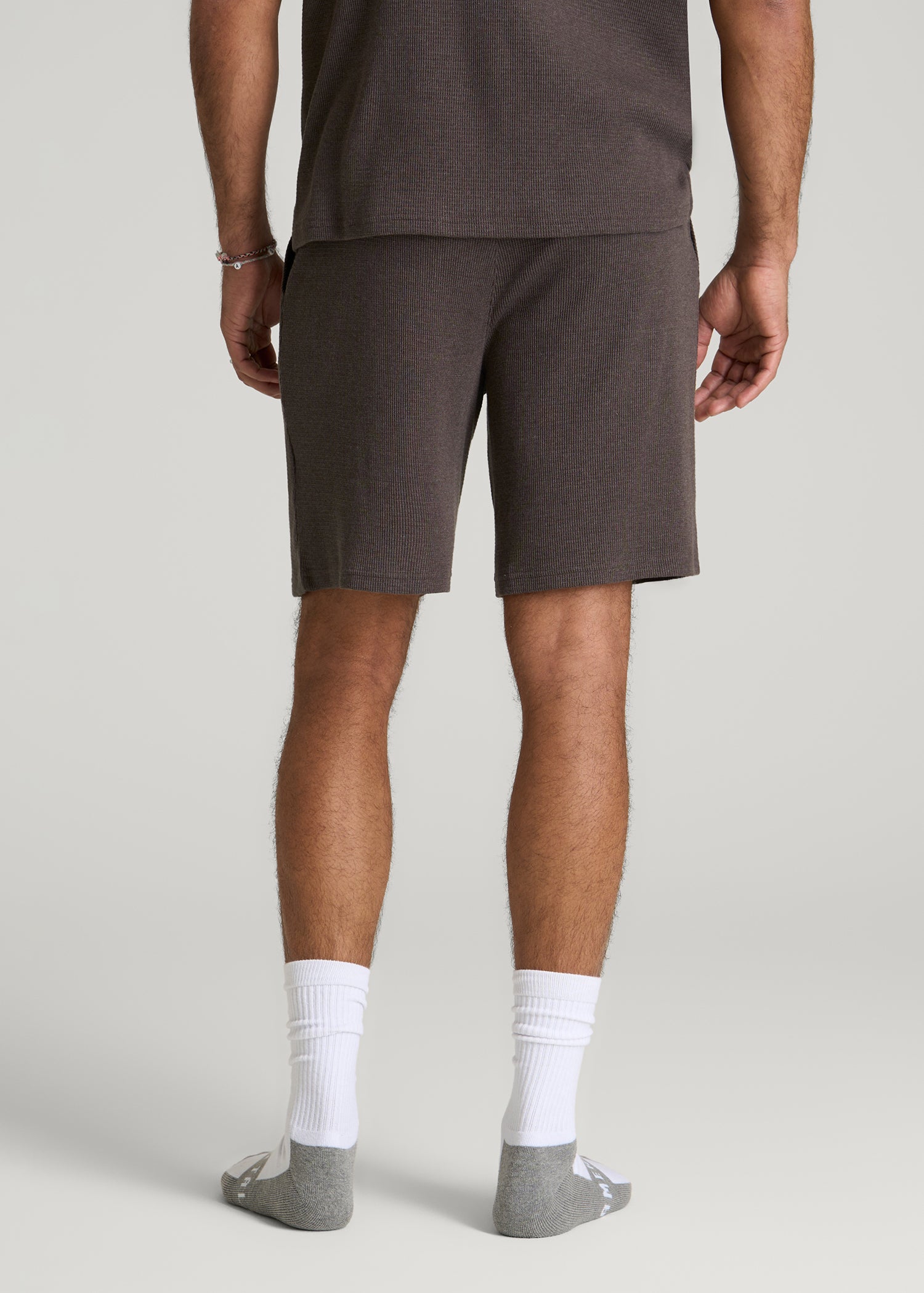 Waffle Lounge Shorts for Tall Men in Espresso