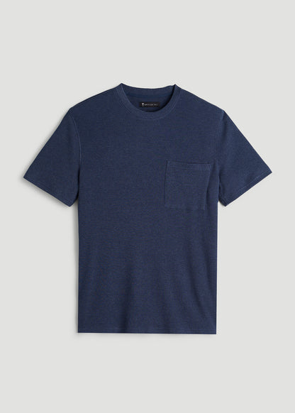Waffle Lounge Top for Tall Men in Navy Blue