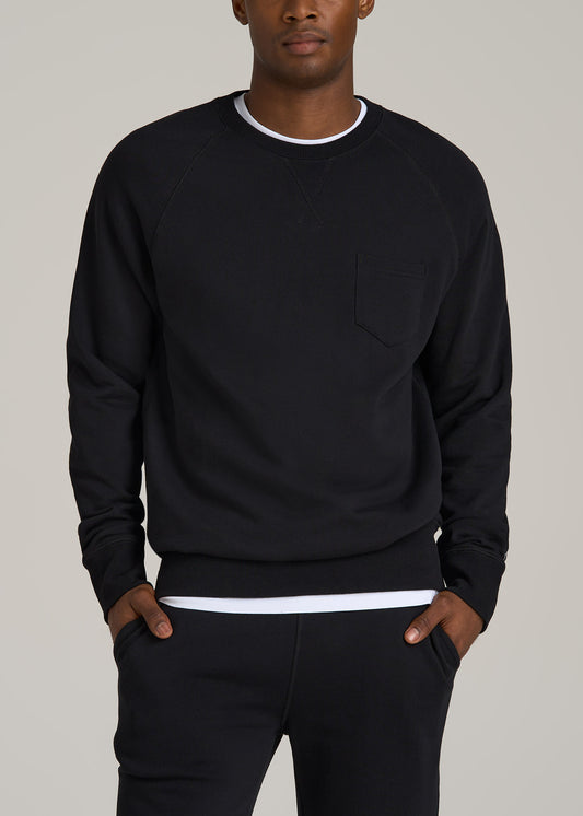 Wearever 2.0 French Terry Crewneck Sweatshirt for Tall Men in Black