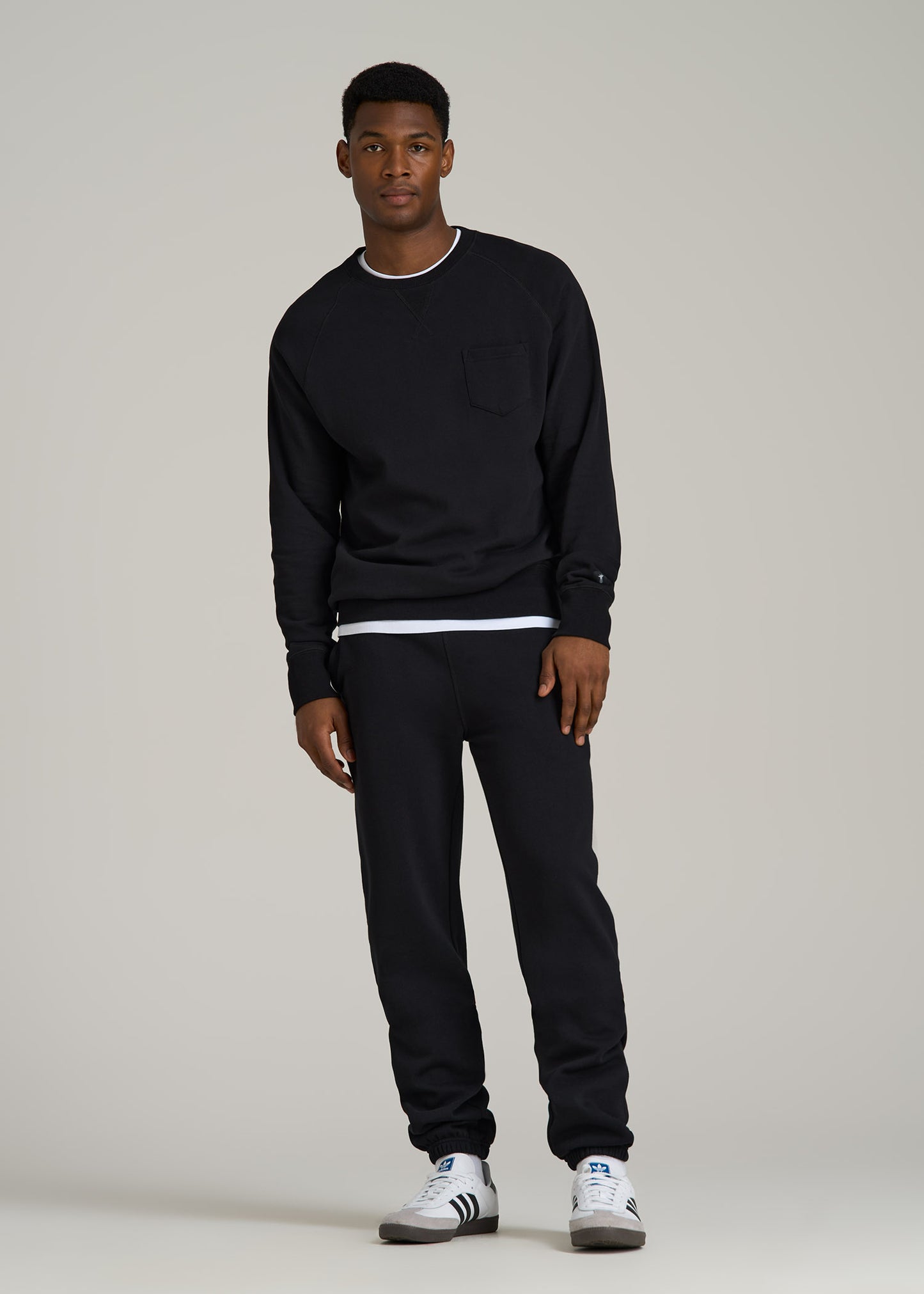 Wearever 2.0 French Terry Crewneck Sweatshirt for Tall Men in Black