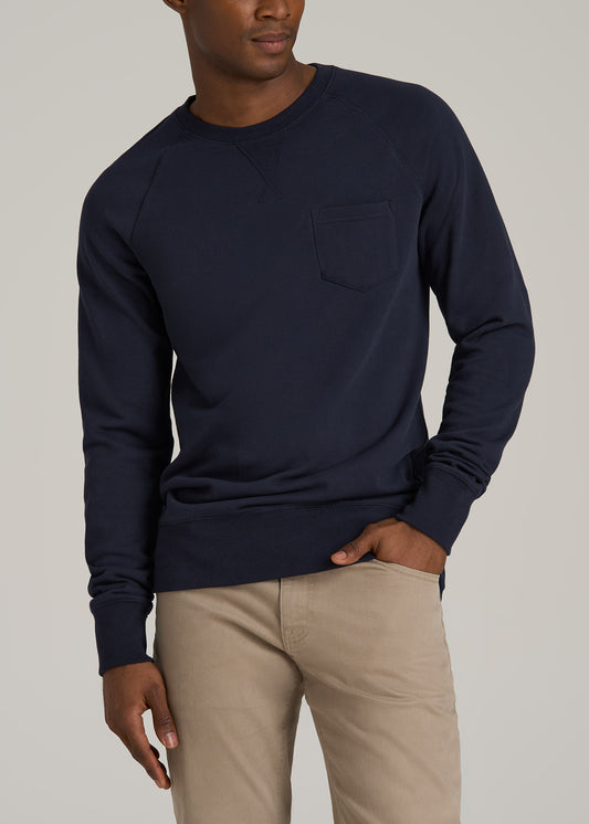 Wearever 2.0 French Terry Crewneck Sweatshirt for Tall Men in Evening Blue