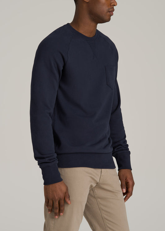 Wearever 2.0 French Terry Crewneck Sweatshirt for Tall Men in Evening Blue