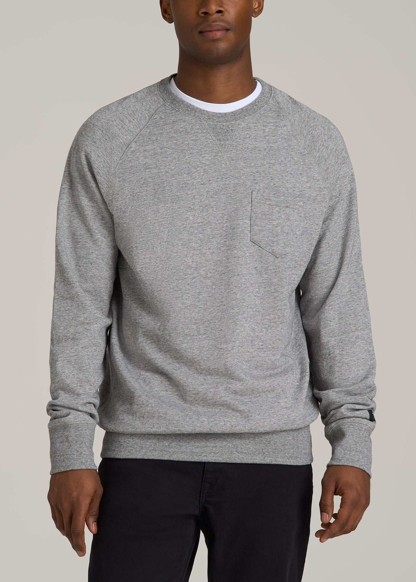 Wearever 2.0 French Terry Crewneck Sweatshirt for Tall Men in Heathered Grey