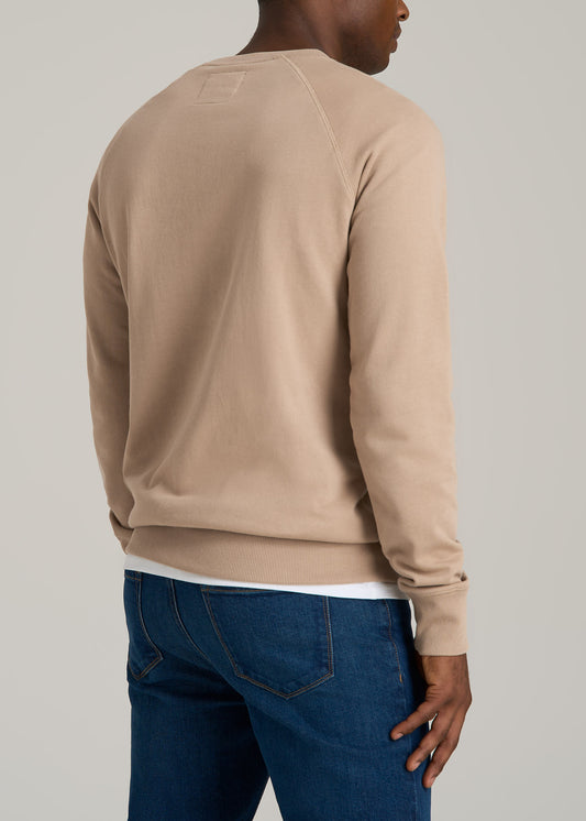 Wearever 2.0 French Terry Crewneck Sweatshirt for Tall Men in Light Camel